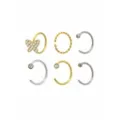 Multi-Pack CZ Butterfly Half Hoop and Hoop Nose Rings 6 Pack - 20 Gauge at Spencer's