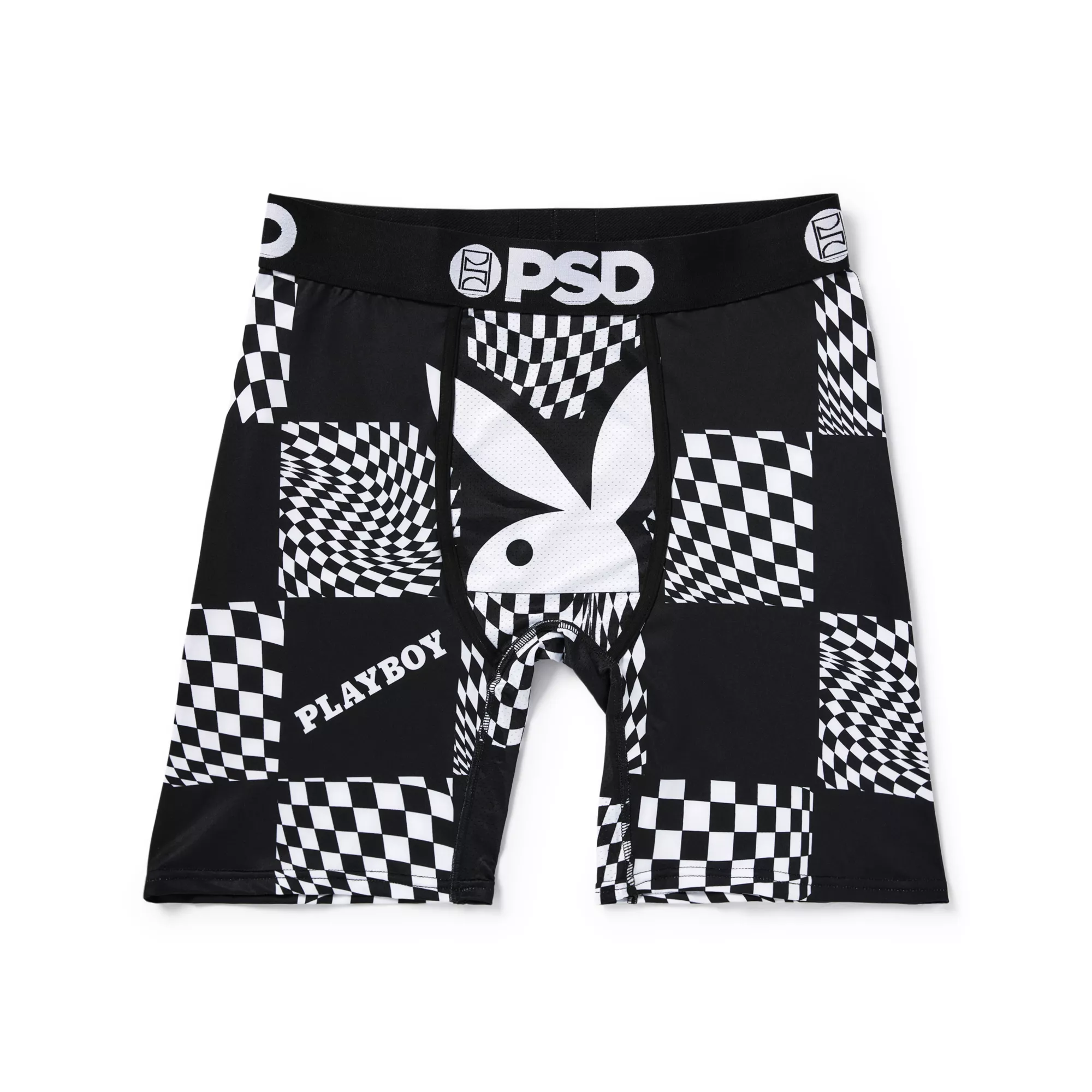 PSD Playboy Black and White Checkered Boxer Briefs at Spencer's