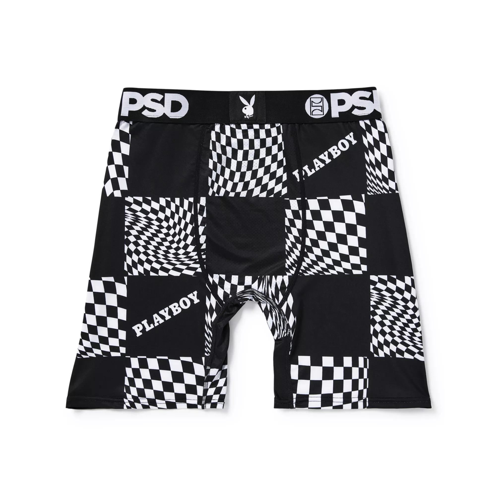 PSD Playboy Black and White Checkered Boxer Briefs at Spencer's