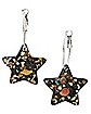 Black Star Shell Dangle Hoop Earrings