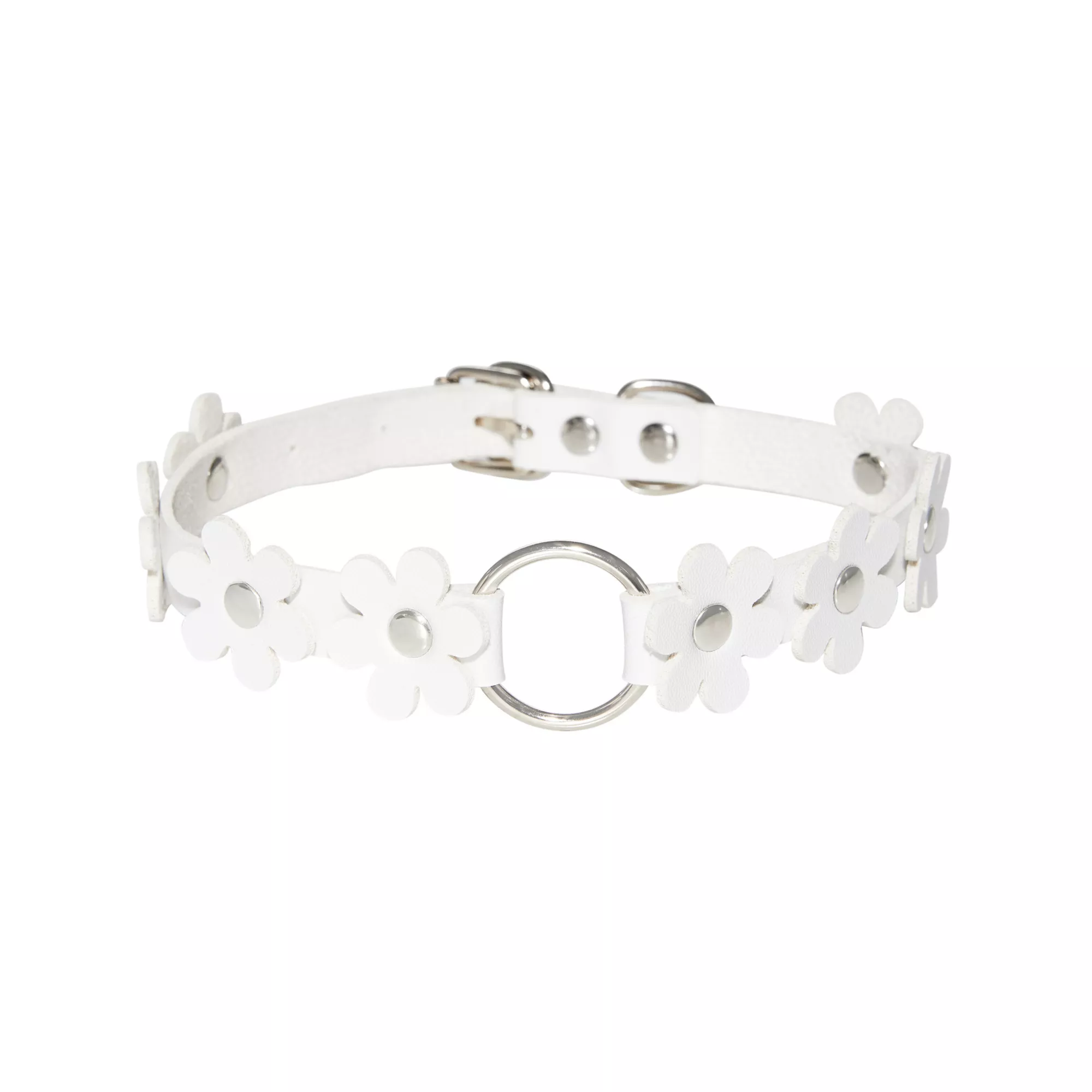 White Daisy Bondage Collar and Leash - Pleasure Bound at Spencer's
