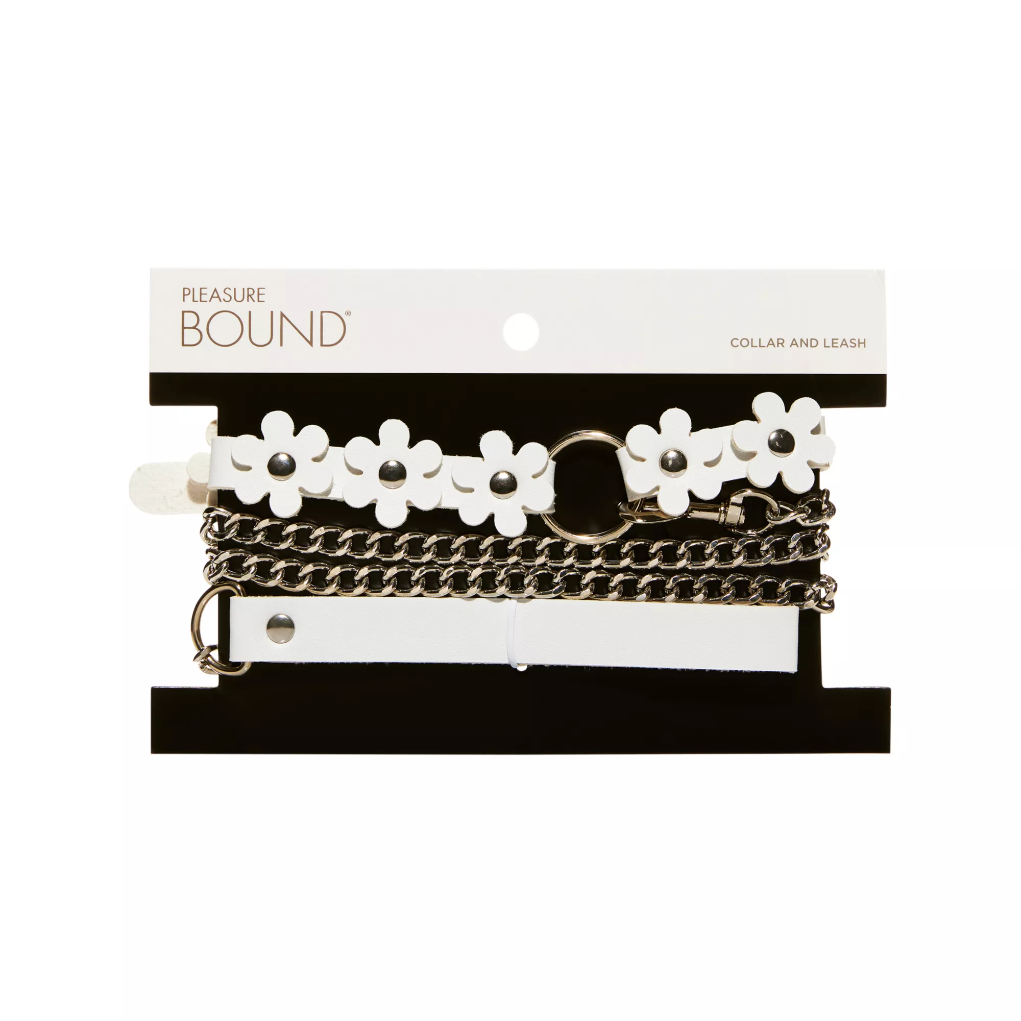 White Daisy Bondage Collar and Leash - Pleasure Bound at Spencer's