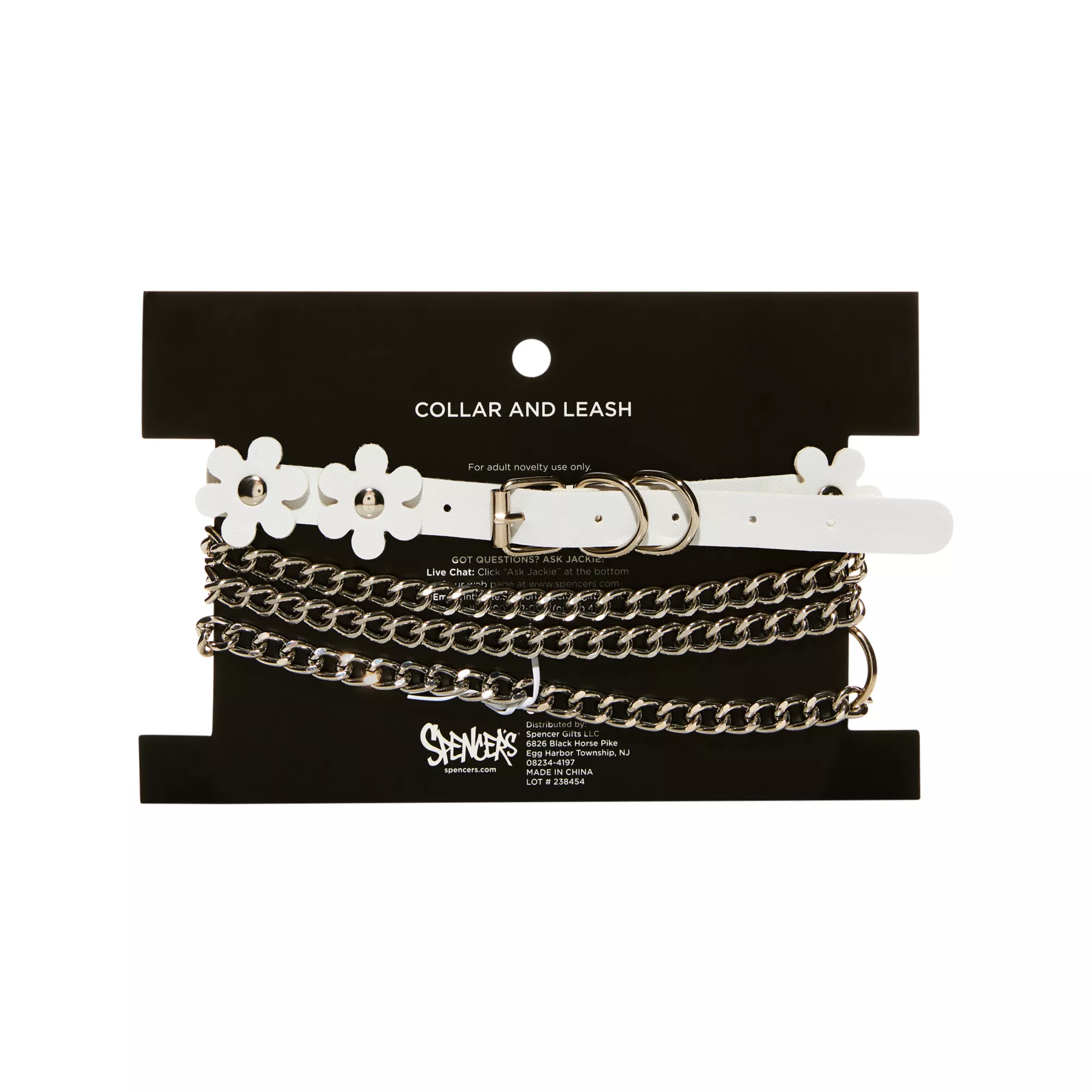 White Daisy Bondage Collar and Leash - Pleasure Bound at Spencer's