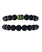 Multi-Pack Black and Green Skull Beaded Bracelets - 2 Pack