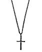 Cross Pendant Silvertone Chain Necklace