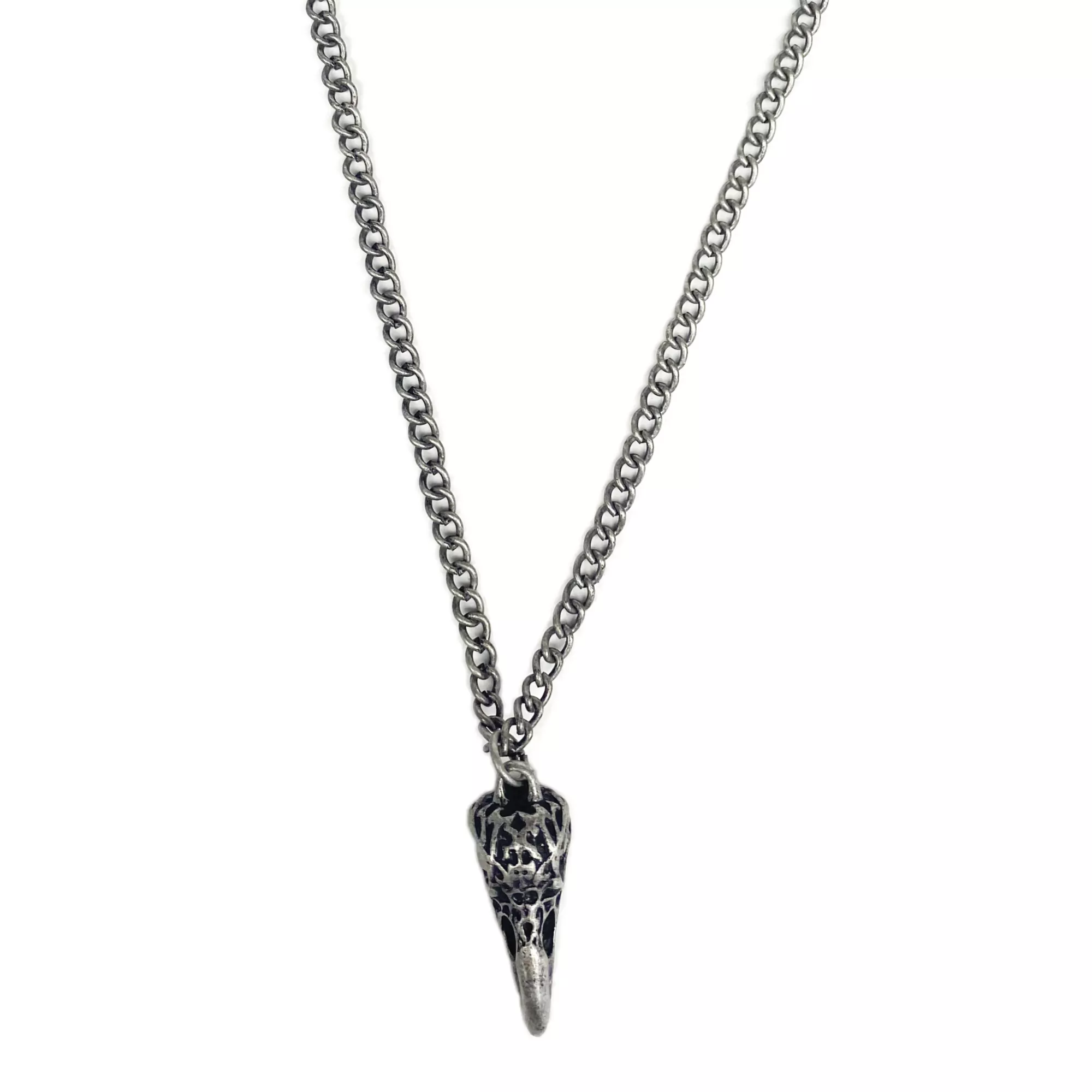 Raven Skull Pendant Chain Necklace at Spencer's