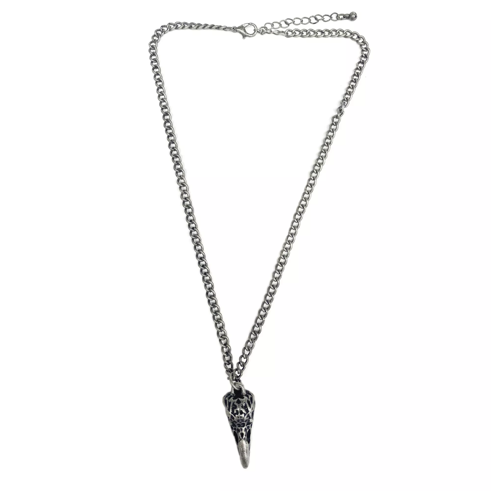 Raven Skull Pendant Chain Necklace at Spencer's