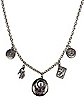 Tarot Charm Silvertone Chain Necklace