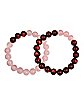 Pink and Red Long Distance Bracelets - 2 Pack
