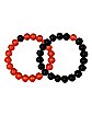 Orange and Black Long Distance Bracelets - 2 Pack