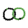 Multi-Pack Black and Green Beaded Bracelets - 2 Pack at Spencer's