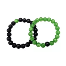 Multi-Pack Black and Green Beaded Bracelets - 2 Pack at Spencer's