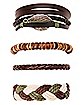 Multi-Pack Assorted Leaf Braided Bracelets - 5 Pack
