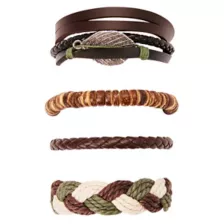 Multi-Pack Assorted Leaf Braided Bracelets - 5 Pack at Spencer's