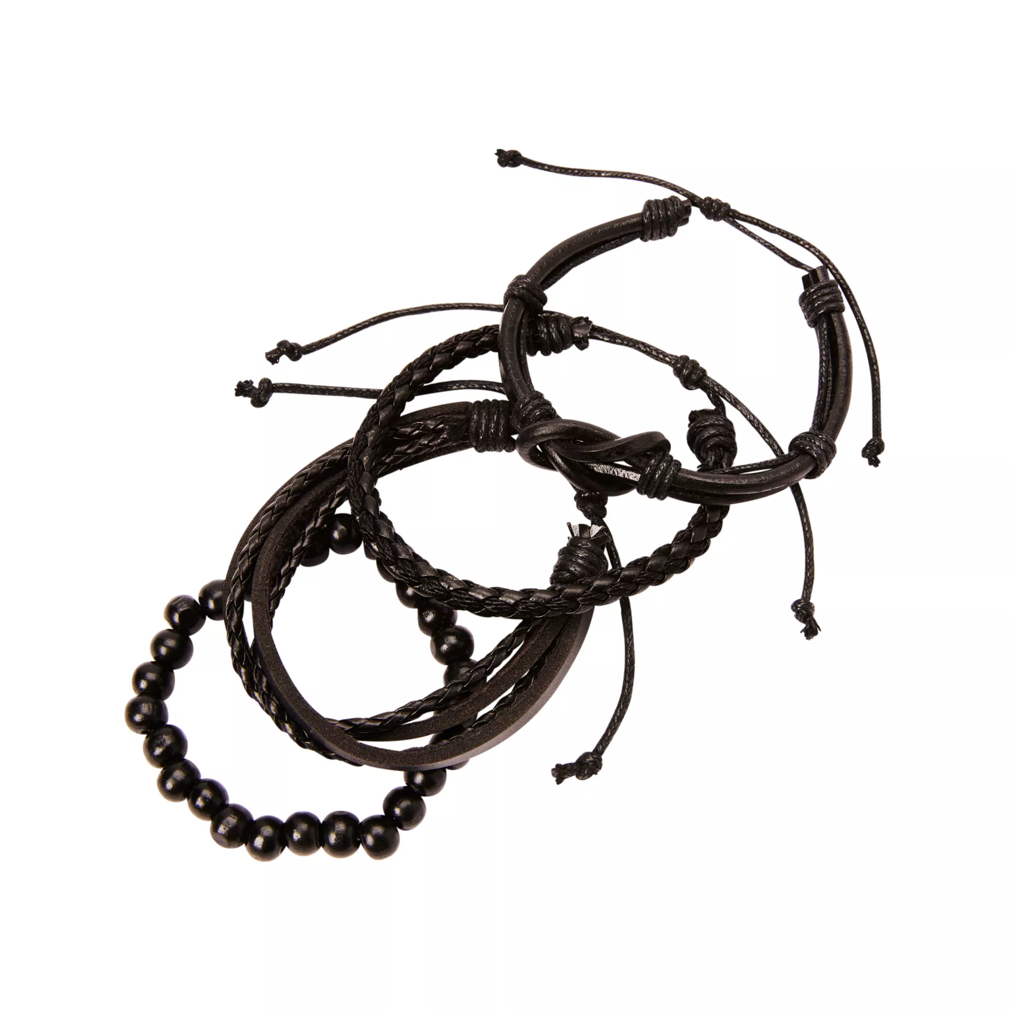 Multi-Pack Beaded and Braided Bracelets - 4 Pack at Spencer's