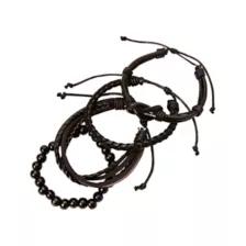 Multi-Pack Beaded and Braided Bracelets - 4 Pack at Spencer's
