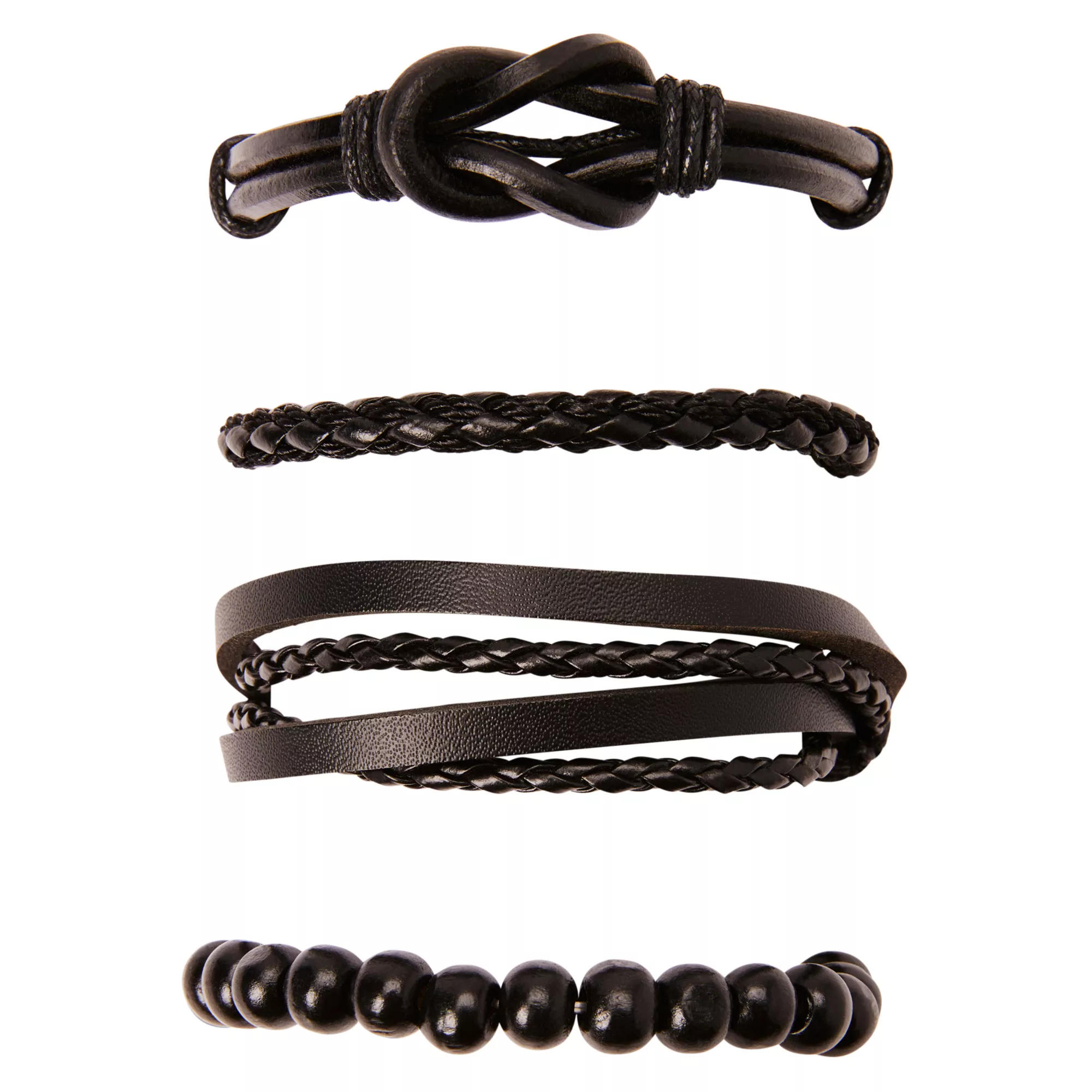 Multi-Pack Beaded and Braided Bracelets - 4 Pack