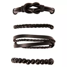 Multi-Pack Beaded and Braided Bracelets - 4 Pack at Spencer's