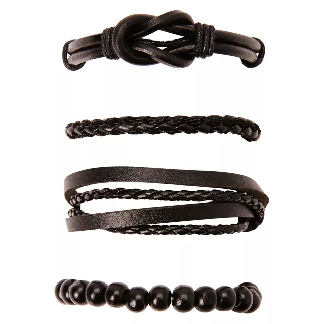 Multi-Pack Beaded and Braided Bracelets - 4 Pack at Spencer's