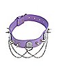 Purple Spike Chain Choker Necklace
