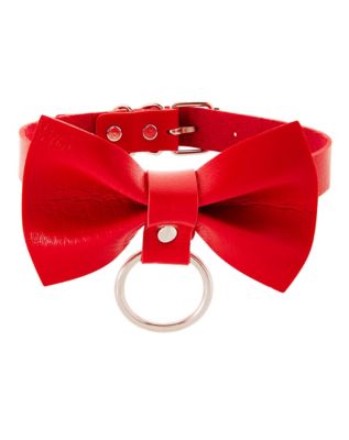 Red Bow O-Ring Choker Necklace