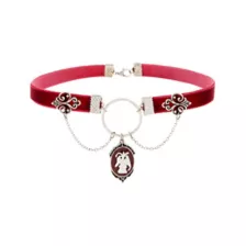 Red Baphomet Pendant Choker Necklace at Spencer's