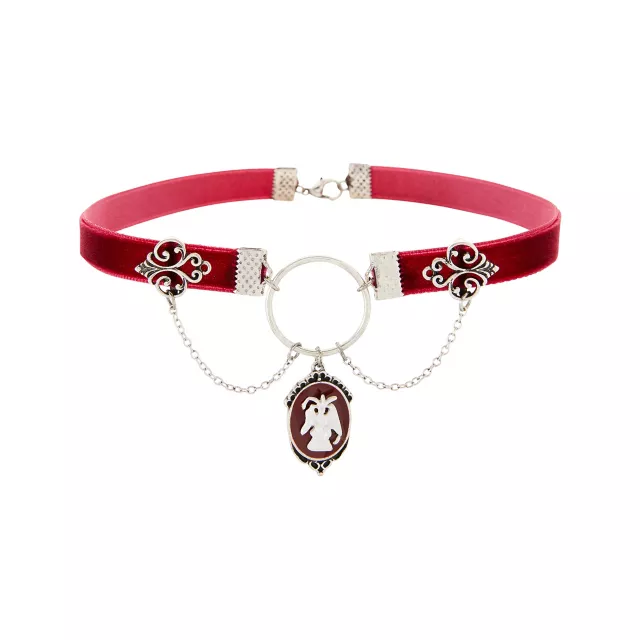 Red Baphomet Pendant Choker Necklace at Spencer's