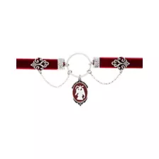 Red Baphomet Pendant Choker Necklace at Spencer's