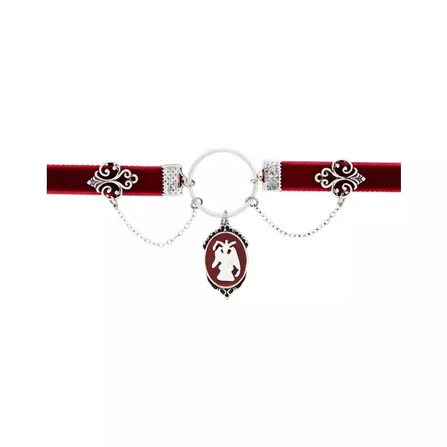Red Baphomet Pendant Choker Necklace at Spencer's