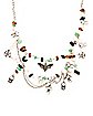 Death Moth Charms and Beads Chain Choker Necklace