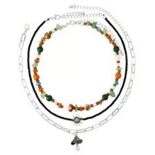 Multi-Pack Cord Chain Bead Sun Mushroom Necklace - 3 Pack at Spencer's