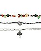 Multi-Pack Cord Chain Bead Sun Mushroom Necklace - 3 Pack