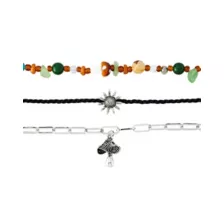 Multi-Pack Cord Chain Bead Sun Mushroom Necklace - 3 Pack at Spencer's