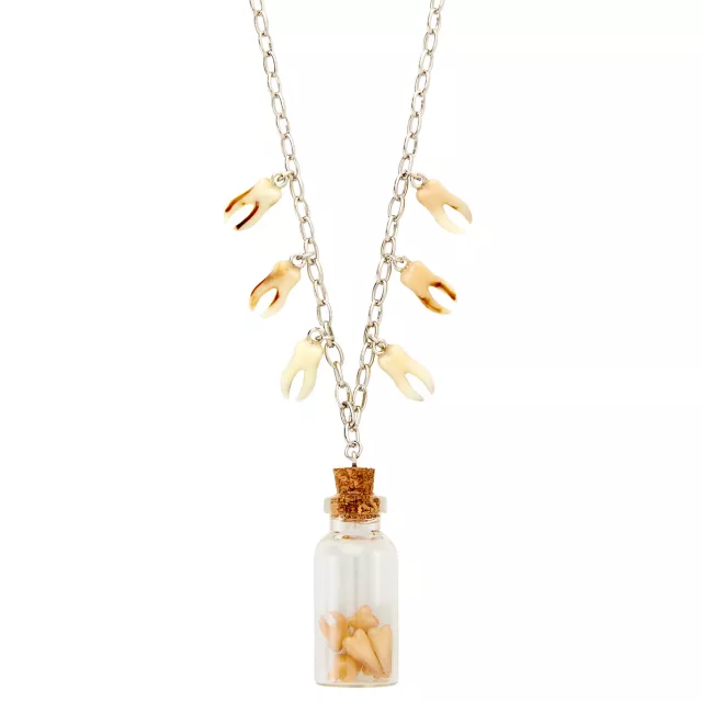 Tooth Charm and Jar Necklace at Spencer's