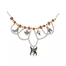 Cottagecore Beaded Mushroom Fairy and Bee Necklace at Spencer's