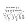 Multi-Pack Silvertone Assorted Moon Crystal Sun Earrings - 9 Pack at Spencer's