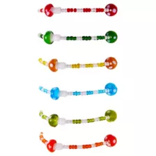 Multi-Pack Rainbow Beaded Mushroom Bracelets - 6 Pack at Spencer's