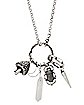 O-Ring Mushroom Bug Crystal Charm Chain Necklace