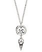 Crescent Raven Skull Chain Necklace