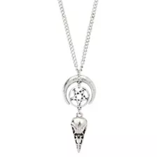 Crescent Raven Skull Chain Necklace at Spencer's