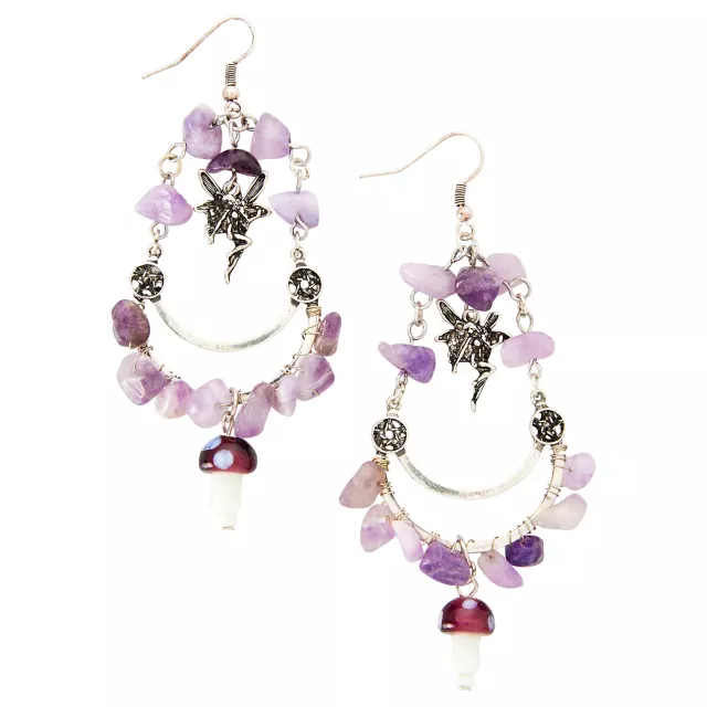 Mushroom Fairy Teardrop Dangle Earrings at Spencer's