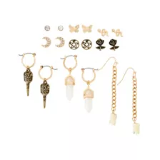 Multi-Pack Goldtone Crystal Tooth Snake Earrings - 9 Pair at Spencer's