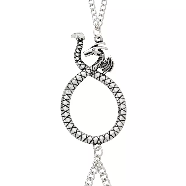 Silvertone Snake Chain Hand Bracelet at Spencer's