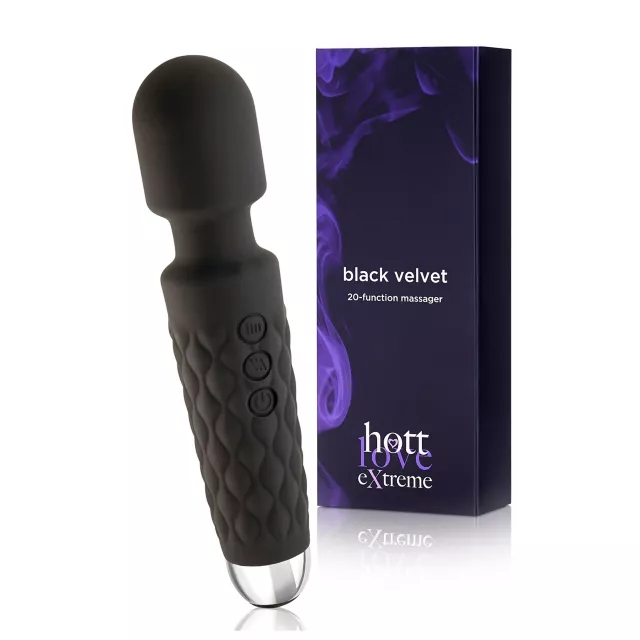 Black Velvet Waterproof 20-Function Multi-Speed Rechargeable Wand Massager  7 Inch - Hott Love Extreme - Spencer's