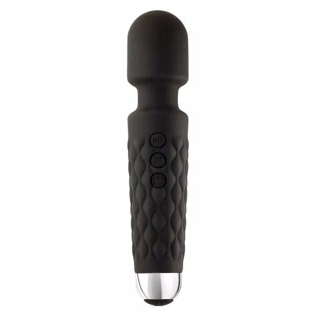 Black Velvet Waterproof 20-Function Multi-Speed Rechargeable Wand Massager 7 Inch - Hott Love Extreme