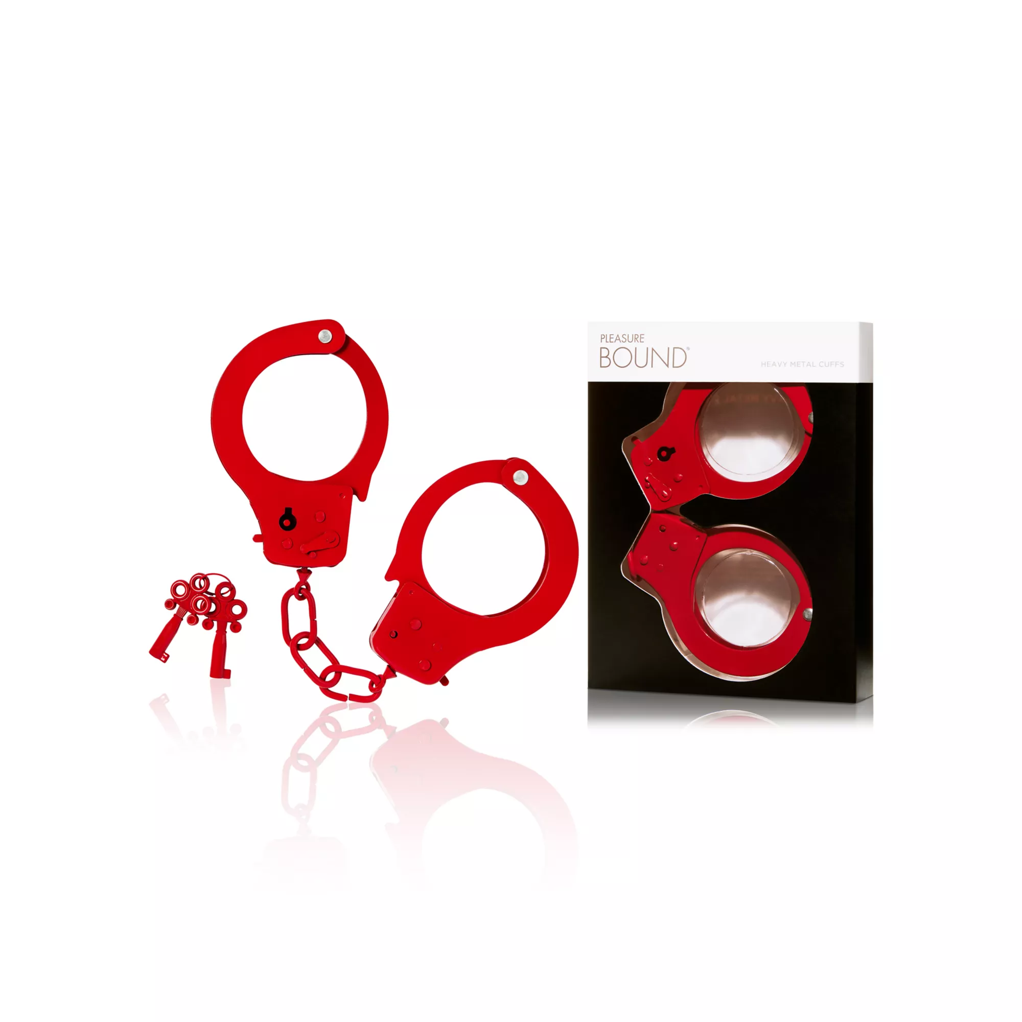 Red Metal Handcuffs - Pleasure Bound at Spencer's