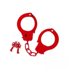 Red Metal Handcuffs - Pleasure Bound at Spencer's