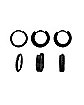 Multi-Pack CZ Black Huggie Hoop Earrings 3 Pack- 18 Gauge
