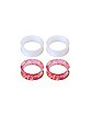 Multi-Pack White and Pink and Goldtone Splatter Tunnels - 2 Pair