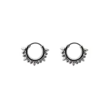 Silvertone Spike Hoop Earrings at Spencer's
